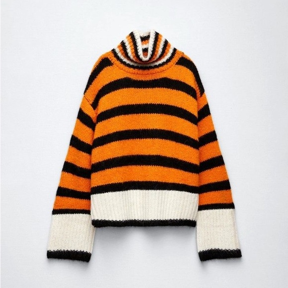 Zara Sweaters - ZARA - AW21 STRIPED KNIT SWEATER 2142/175 - Size: Small